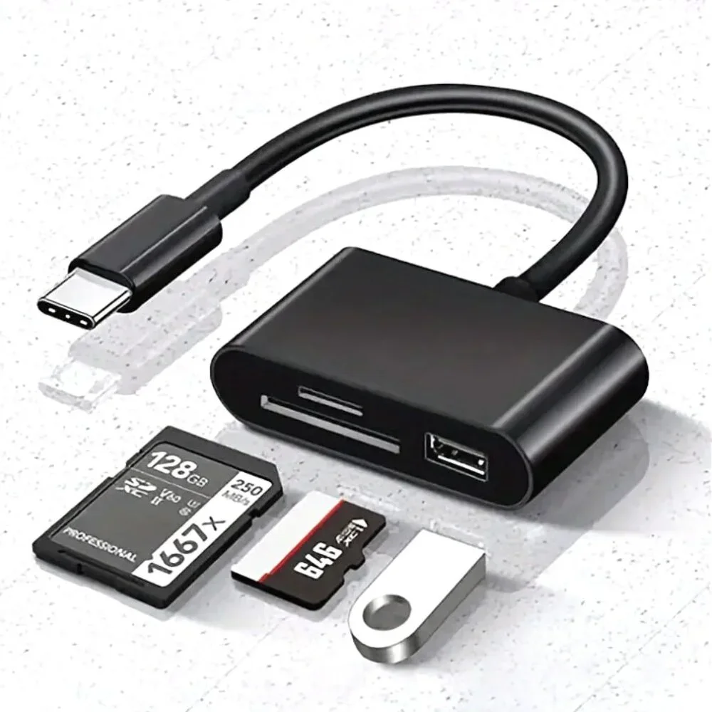 USB-C SD Card Reader Adapter for Android Apple MacBook Phones Cameras SDHC New